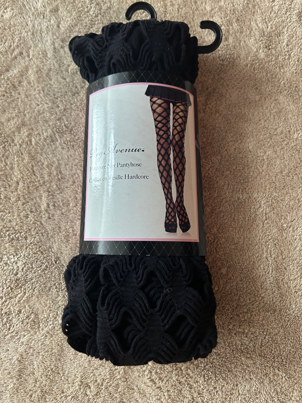Leg Avenue Black Diamond Fishnet Thigh-Highs with Lace Top